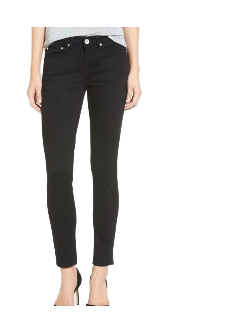 Strom tio skinny Raven black distressed jeans size 23